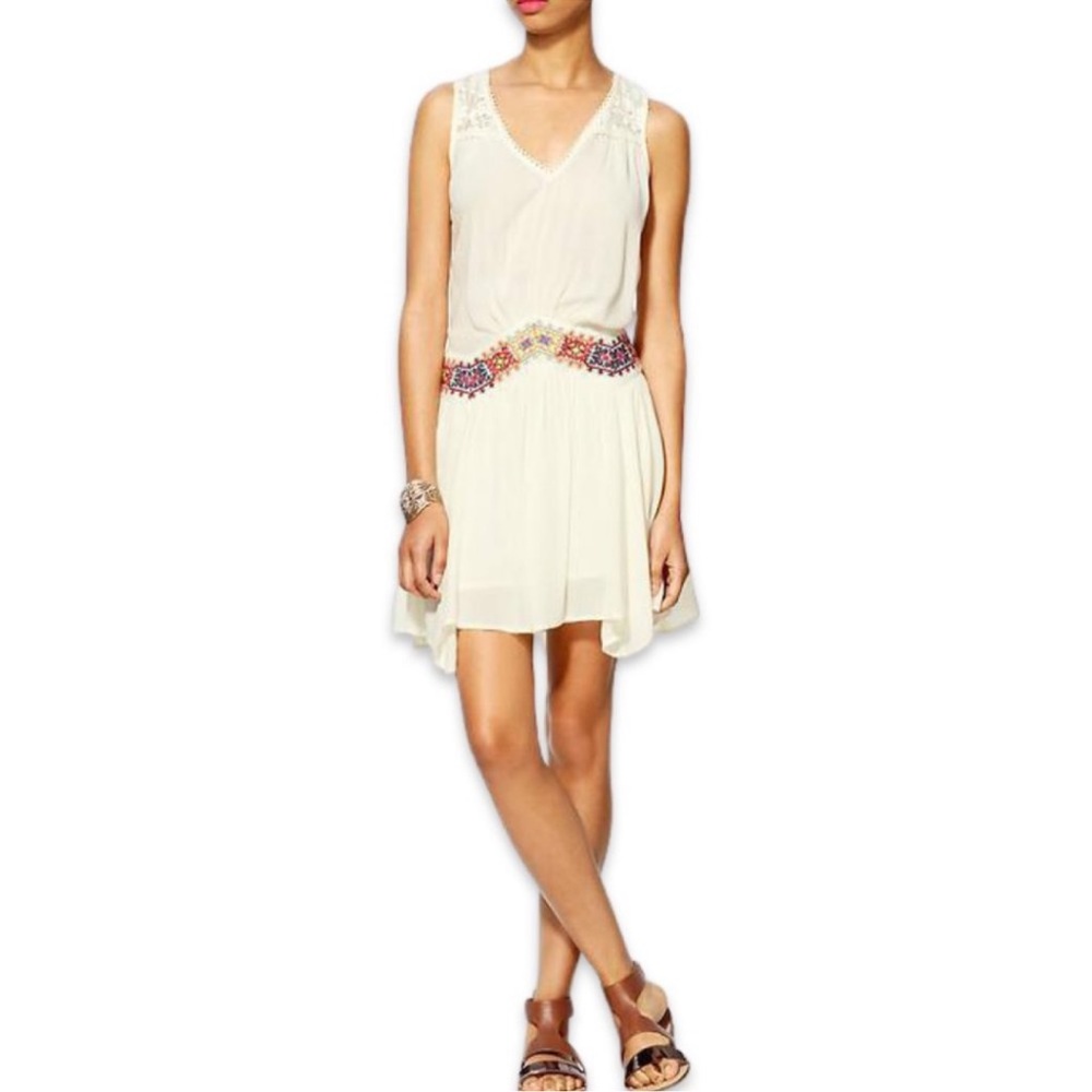 Free People Light Heart Dress with Embroidered Waistline S - Picture 4 of 15